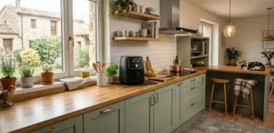 Freidora de aire digital en una cocina